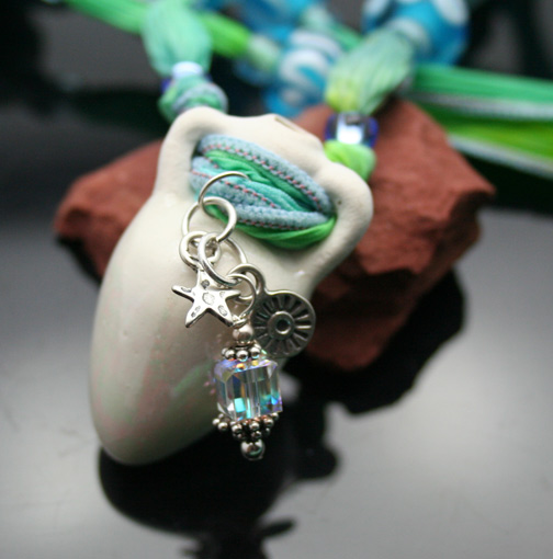 aromatherapy necklace with beach charms