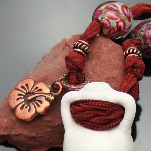 aromatherapy necklace with copper charm