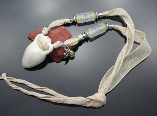 pretty white mini amphora aromatherapy necklace
