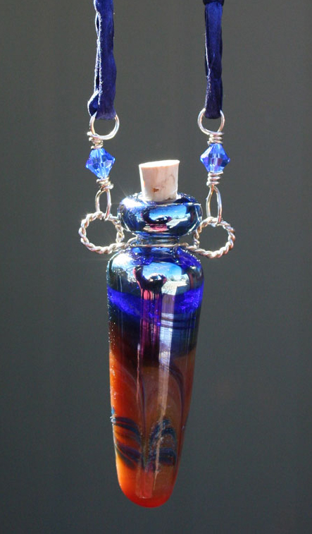 aromatherapy necklace hanging in the sun